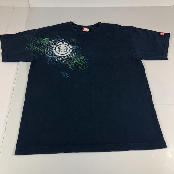 Vintage Element Skateboards Shirt Boys Extra Large Black Faded Shoulder Logo Tee - Picture 1 of 10
